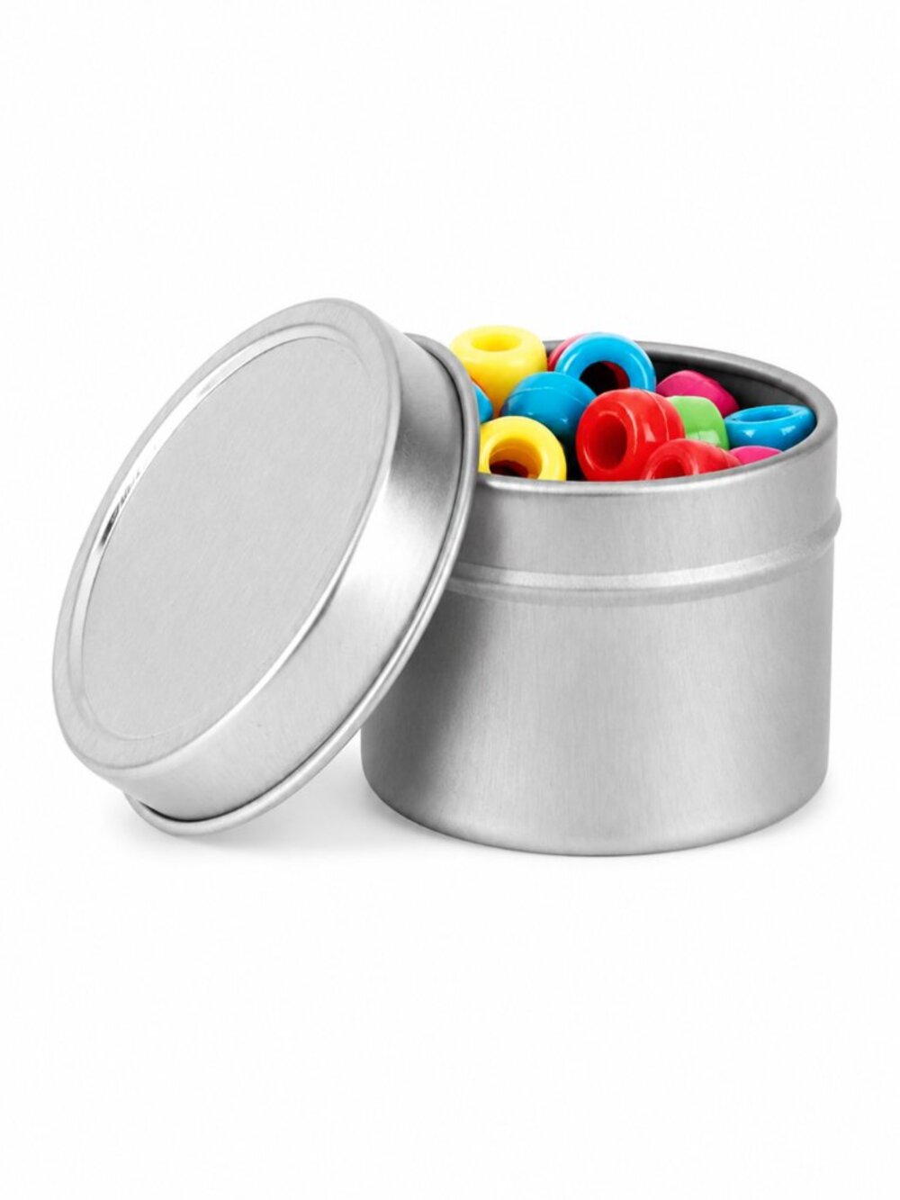 ⭐️ $20 - (25) 1 OZ MINI SILVER METAL TINS W/ LIDS | STORAGE CONTAINERS | NEW